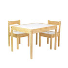 Mesa y Sillas para Niños Montessori de Madera, Shimy, Madera y Blanco, 83394