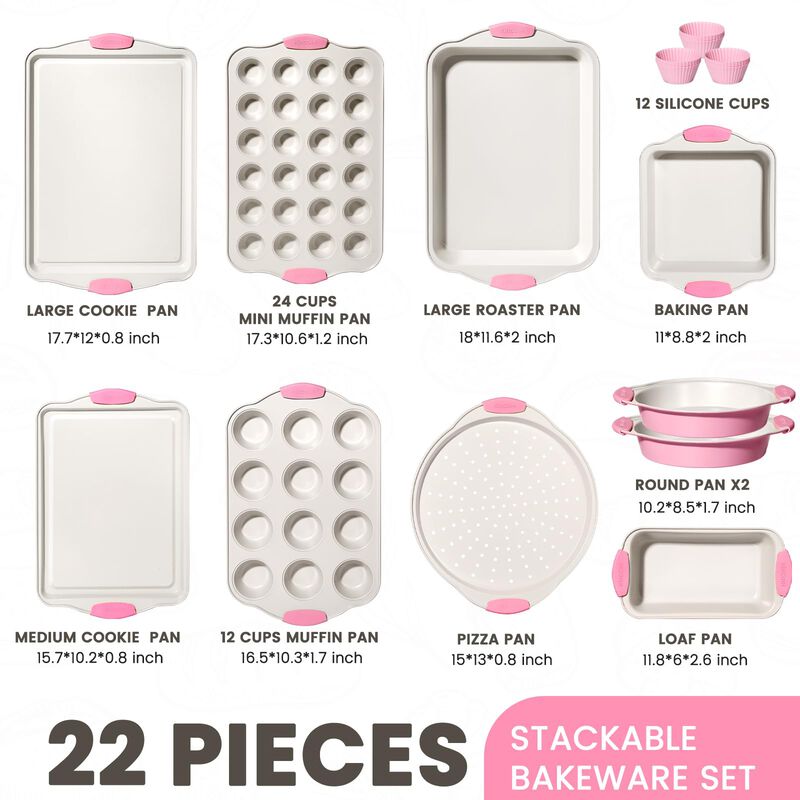 Set de 22 Piezas Kikcoin Bandejas Antiadherente... image number null