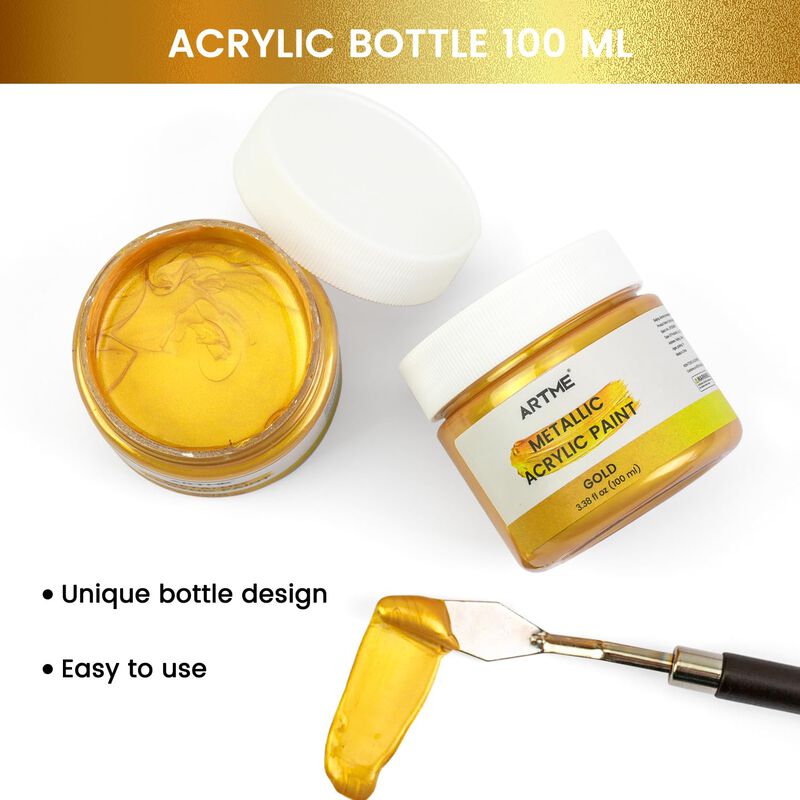 Pintura Acr&iacute;lica Artme Metallic Gold 100 Ml Par... image number null