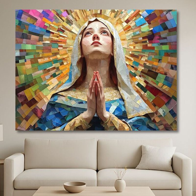 Cuadro Decorativo Religioso 90x122cm V&iacute;rgen Mos... image number null