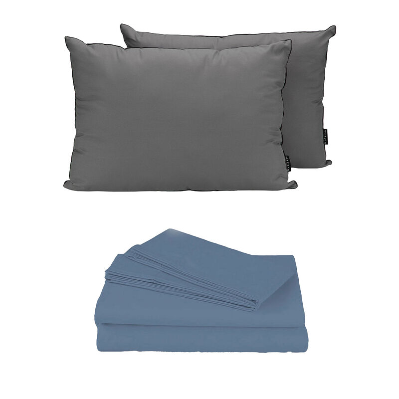 Sábanas Matrimonial Spring Air Azul + Almohada ... image number null