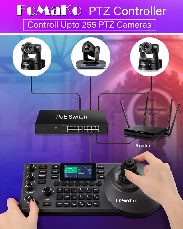 Controlador Ptz Fomako Kc608 Pro Con Vista Prev... image number null