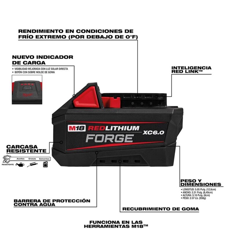 Bater&iacute;a M18 REDLITHIUM FORGE XC6.0 Milwaukee 48... image number null