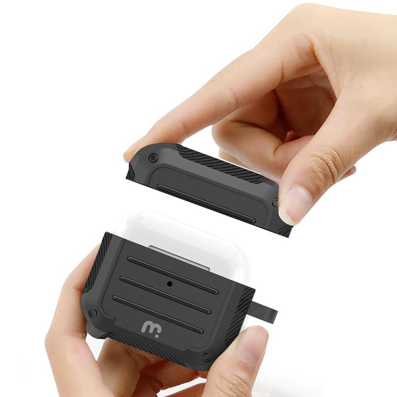 Funda MYBAT carb&oacute;n para AirPods 3 Gen - Negra image number null