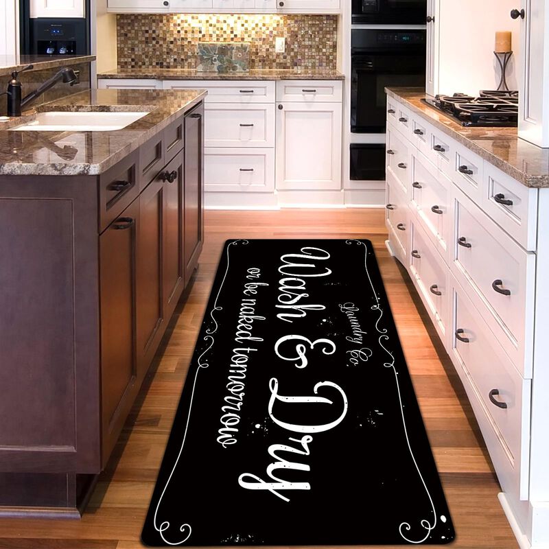 Alfombra Zoke 51x120 cm Negra Antideslizante Es... image number null
