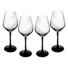 Set 4 Copas Cristal Base Negra Ideen 420 Ml