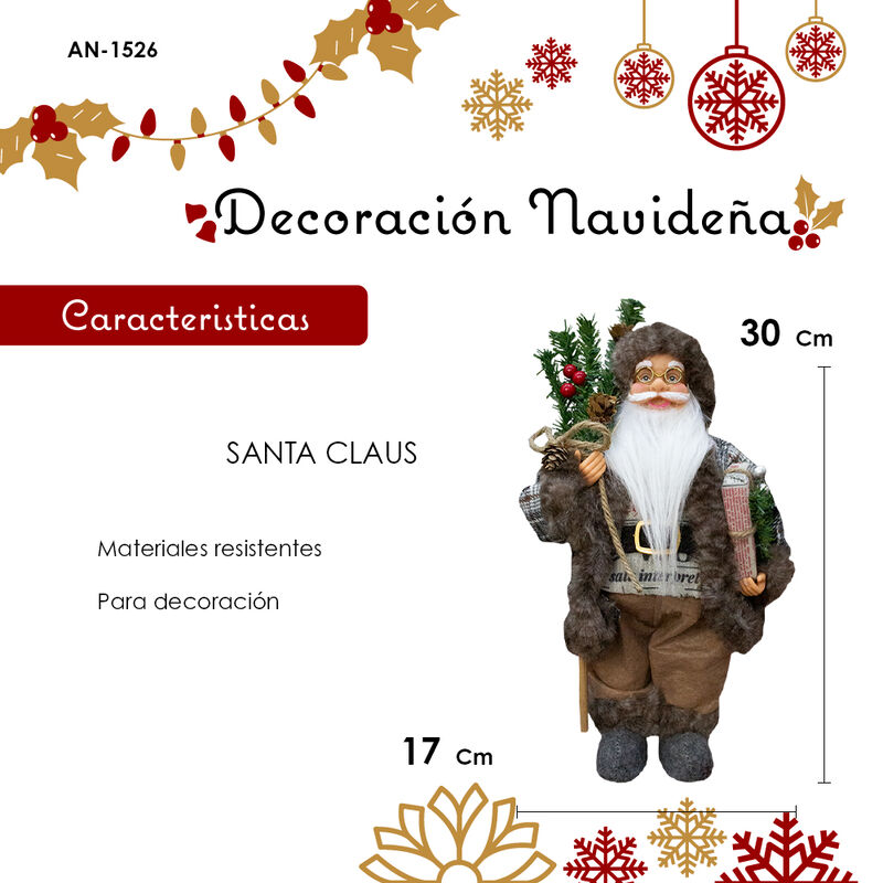 Adorno Navide&ntilde;o Santa Claus 30cm X 17cm image number null