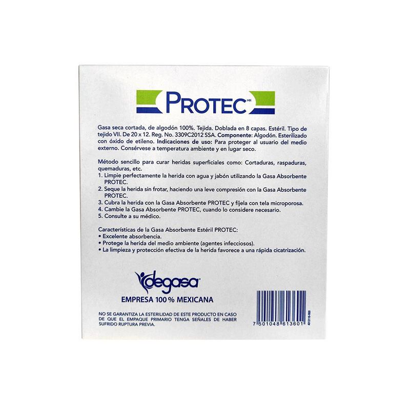 Gasa Esteril Protec 10cm X 10cm 10 Pieza image number null