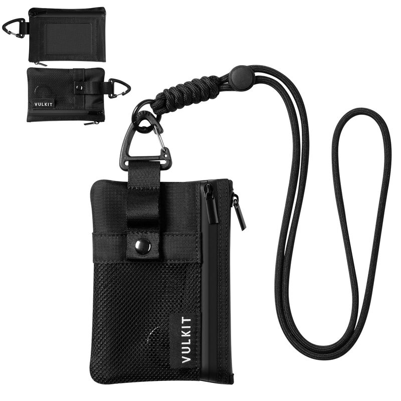 Cartera Vulkit Peque&ntilde;a Con Cremallera Rfid Negr... image number null