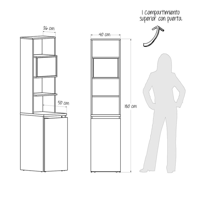 Escritorio Biblioteca Space, 2 en 1 Superficie ... image number null