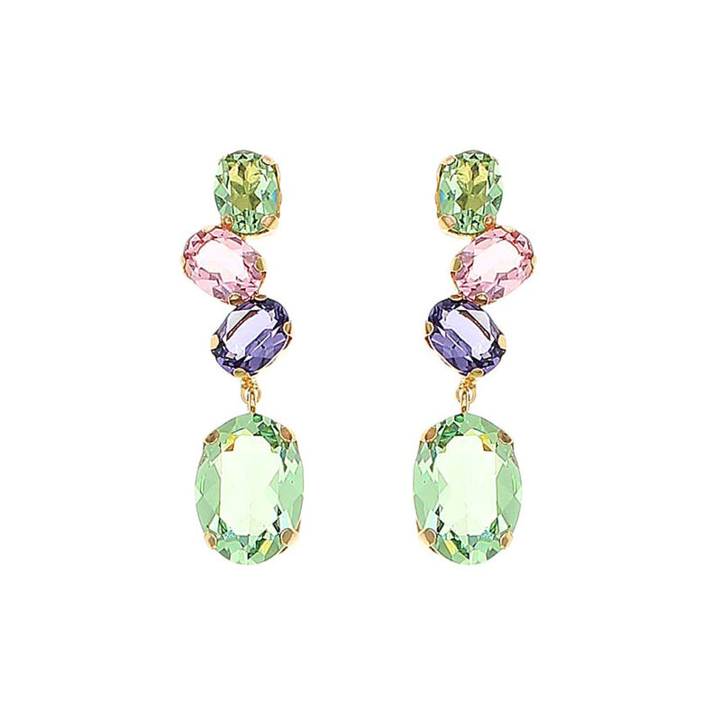 Aretes De Plata Dorada 925 Con Zirconias De Col... image number null