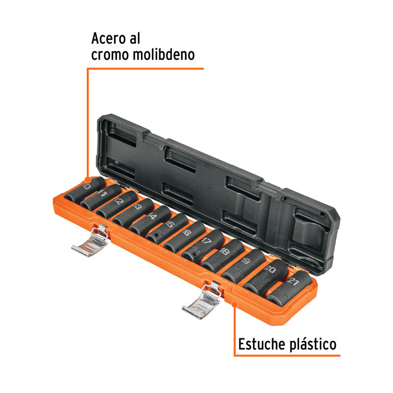Juego de 12 Dados Largos de Impacto Cuadro 1/2'... image number null