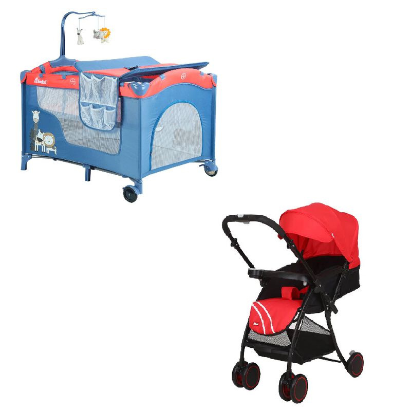 Combo Carriola Lu Roja y Corral Dreams Azul image number null