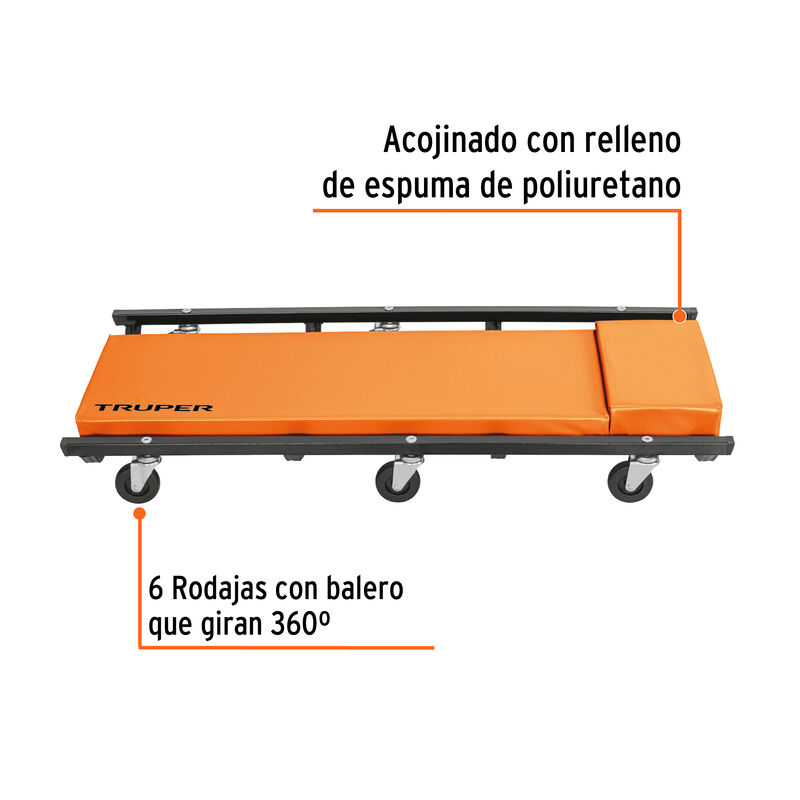Cama de Acero 36' para Mecánico Truper image number null