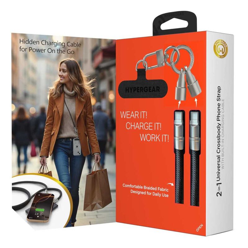 Cable Datos Correa Hypergear 2en1 Usb-c A Usb-c... image number null