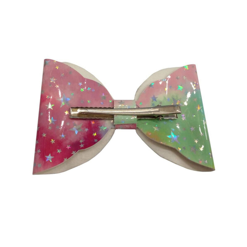 Broche Con Moño Para Cabello Doble Arcoíris image number null