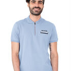 Playera Caballero Premium Cuello Con Cierre Azul Cielo Roosevelt C376