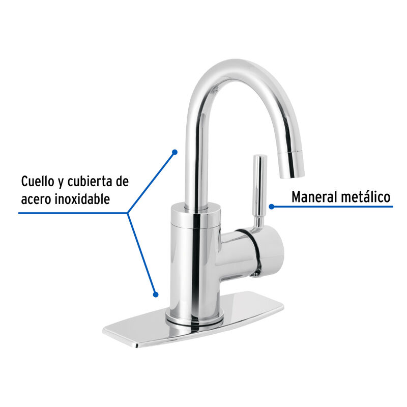 Monomando Corto para Lavabo Cromo Foset Tubig image number null