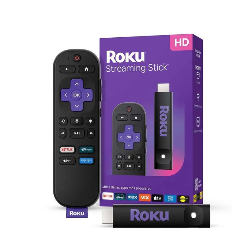 Dispositivo Streaming Roku Stick HD 3840RW - Ne... image number null