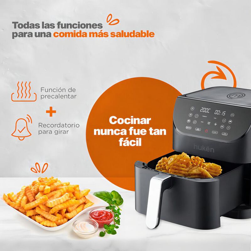 Freidora De Aire Masterchef Mk-af-6black De 6l ... image number null