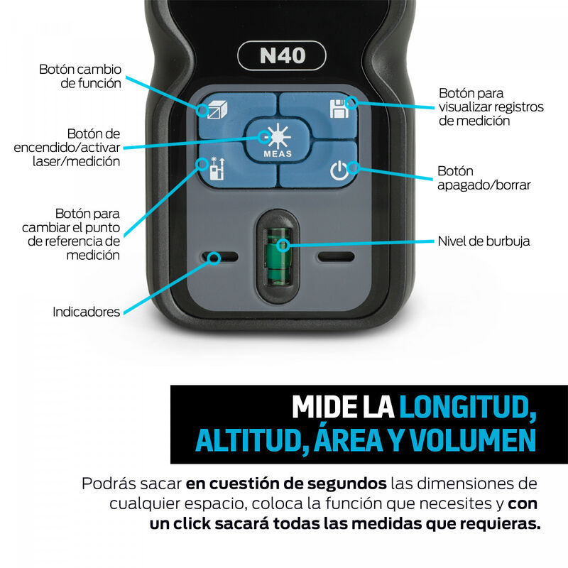Medidor Laser Portatil 40m image number null