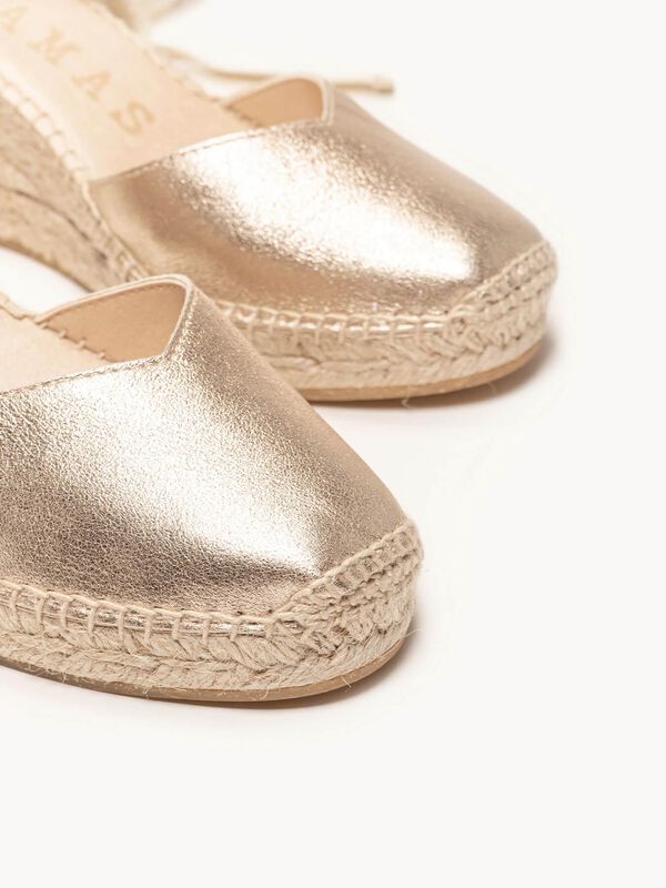 Alpargata Romero Cu&ntilde;a Media Ante Metal Oro image number null