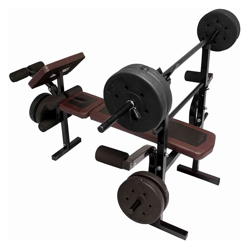 Banco Multiposiciones Kit Discos Gym Pesas Ejer... image number null