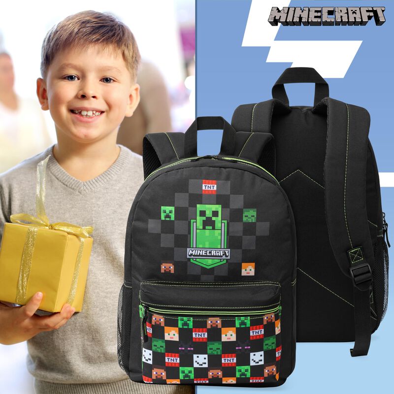Mochila Escolar Minecraft Kids Con Bolsillo Fro... image number null