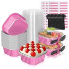 Moldes Para Pastel Heyyumi 40 Uds, 300ml Rosa, Aluminio con Tapas