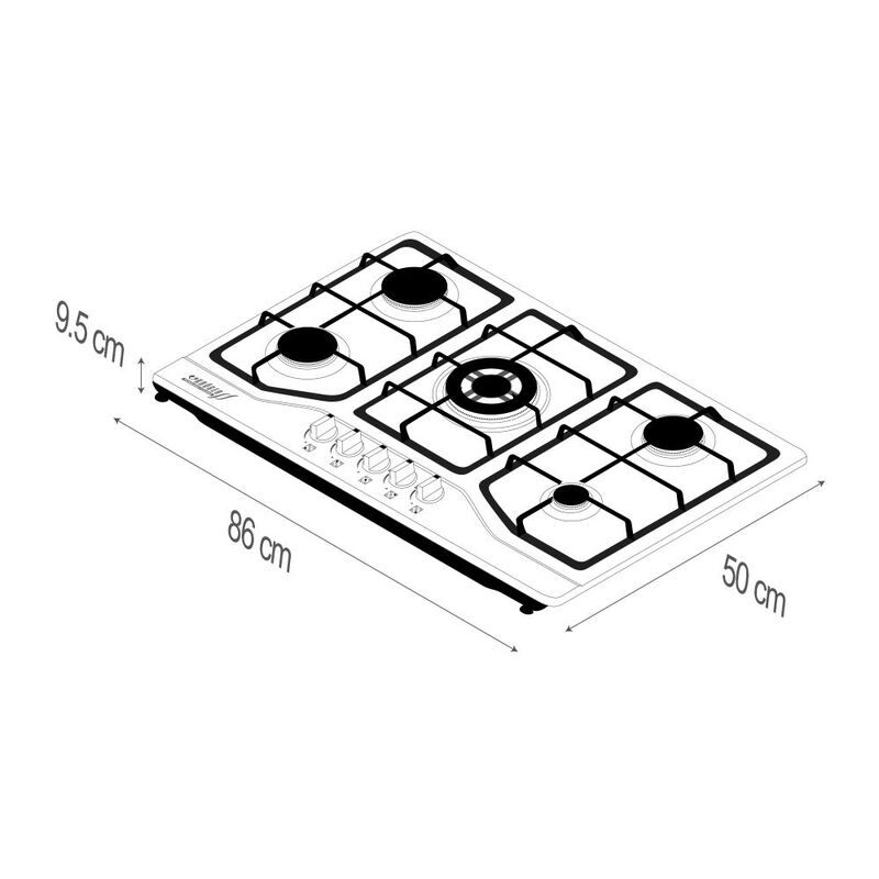 Parrilla Empotrable con 5 Quemadores Gas LP Kr&uuml;... image number null