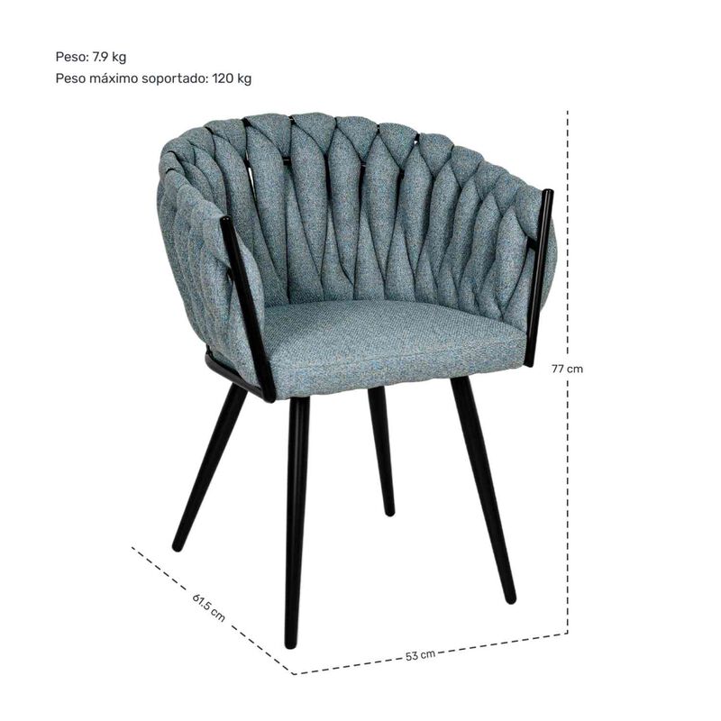 Set 2 Sillas Comedor Patr&oacute;n Tejido Elegante Mod... image number null