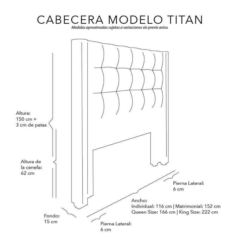 Cabecera King Size Dicasa Titan Morado image number null