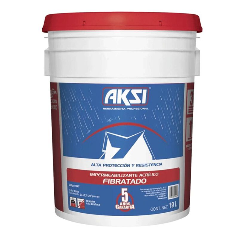 Impermeabilizante Fibratado Aksi Cubeta 19 L Ro... image number null