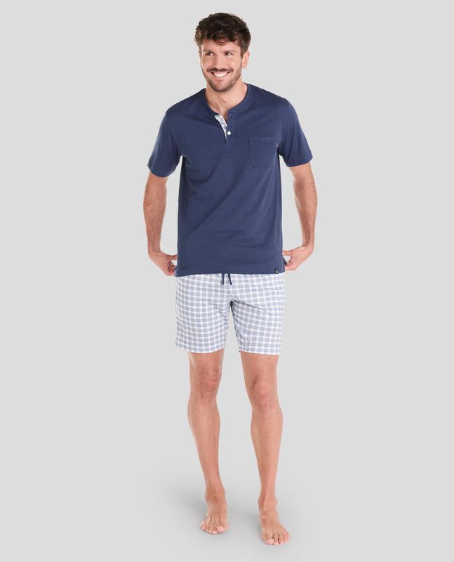 Pijama de Cuadros Marino image number null