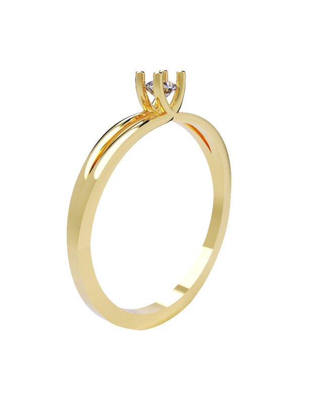 Anillo de Compromiso en Oro de 10K con Circonia... image number null