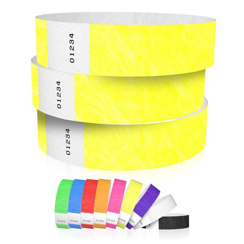 Pulseras Tyvek Wristco 600 Ne&oacute;n Amarillo A Prue... image number null