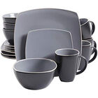Vajilla Moderna Gris/Negro para 8 personas 16pz Gibson