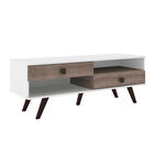 Mueble Para Tv Rt 3069 Hasta 42 Pulgadas Blanco Y R&uacute;stico