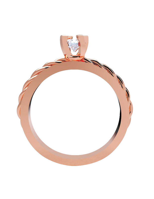 Anillo de Compromiso de 14K con Diamante de Lab... image number null