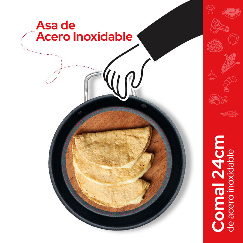 Cookit Comal Acero Inox 24Cm Antiadherente Ccp2... image number null