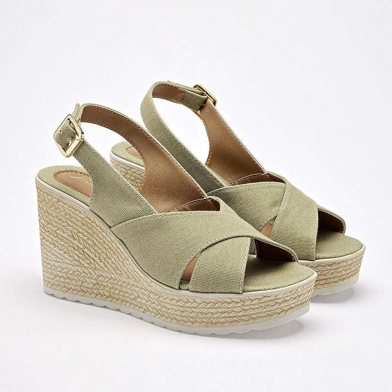 Been Class sandalia plataforma para mujer verde... image number null