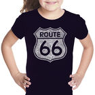 Camiseta Word Art Para Ni&ntilde;a - Ciudades De La Legendaria Ruta 66 - Negro