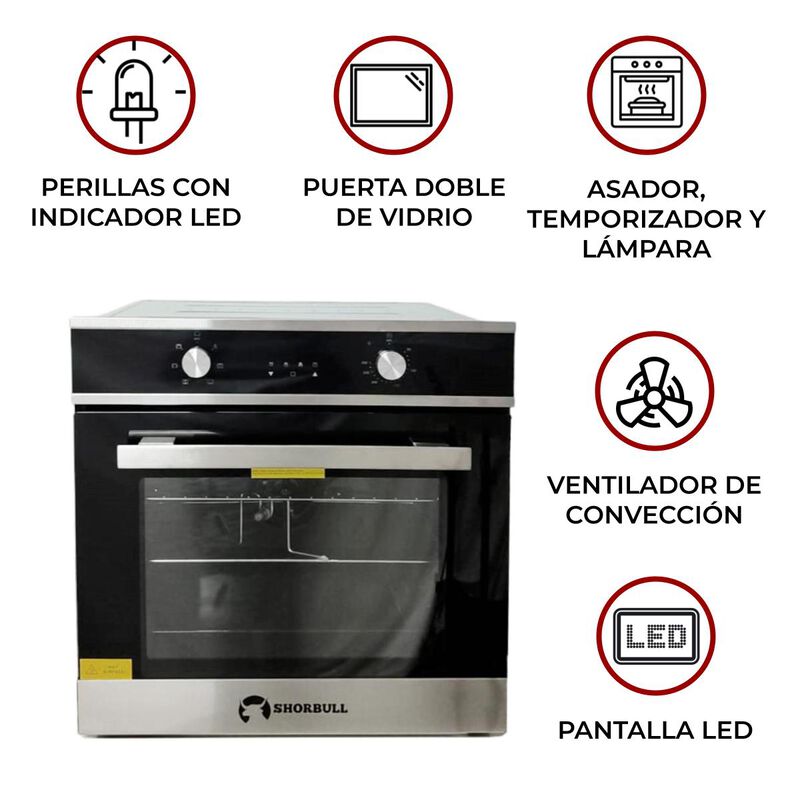 Horno eléctrico empotrable 65L Shorbull image number null
