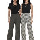 Set De Dos Pants De Mujer Pant-060-px2 Blanco Y Negro Blanco Pantalones Anchos Casual