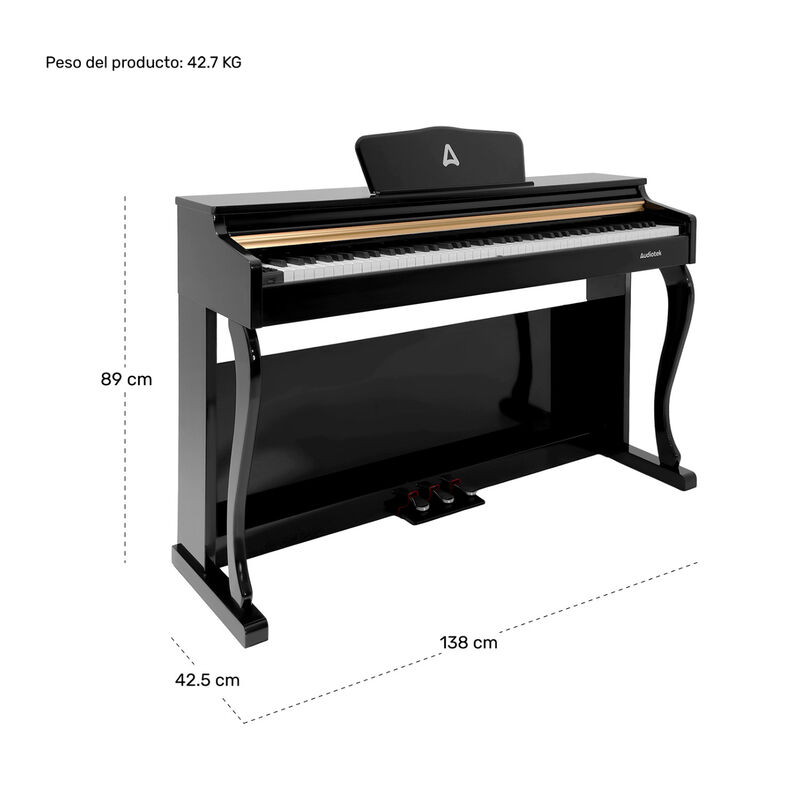 Piano Teclado Eléctrico 88 Teclas Digital 15v 3... image number null