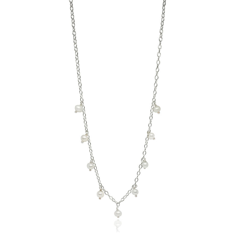 Collar Cadena De Plata con Perlas Mini image number null