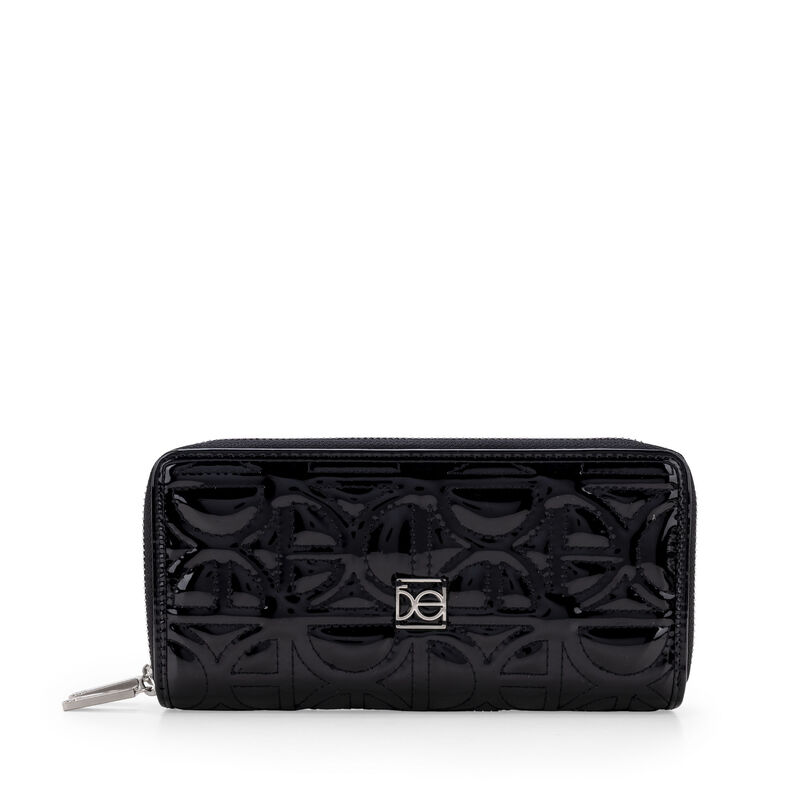 Cartera Cierre Doble Grande Look Glossy Color N... image number null