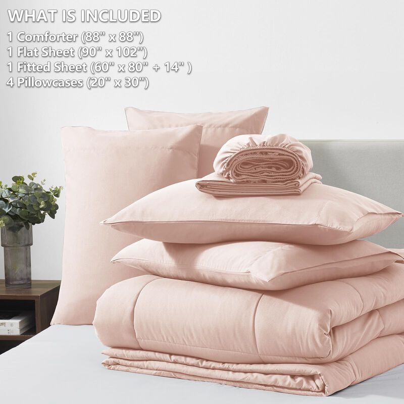 Juego De Edred&oacute;n Cozylux Pink Queen Size, Cama ... image number null
