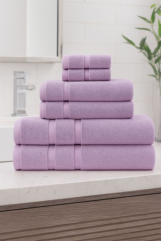 Juego de 6 Toallas de Microfibra Suaves y Absor... image number null