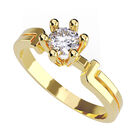 Anillo de Compromiso en Oro Amarillo 10K con Circonia -  Talla:4.5/ FJ600-10Y-CZ-45